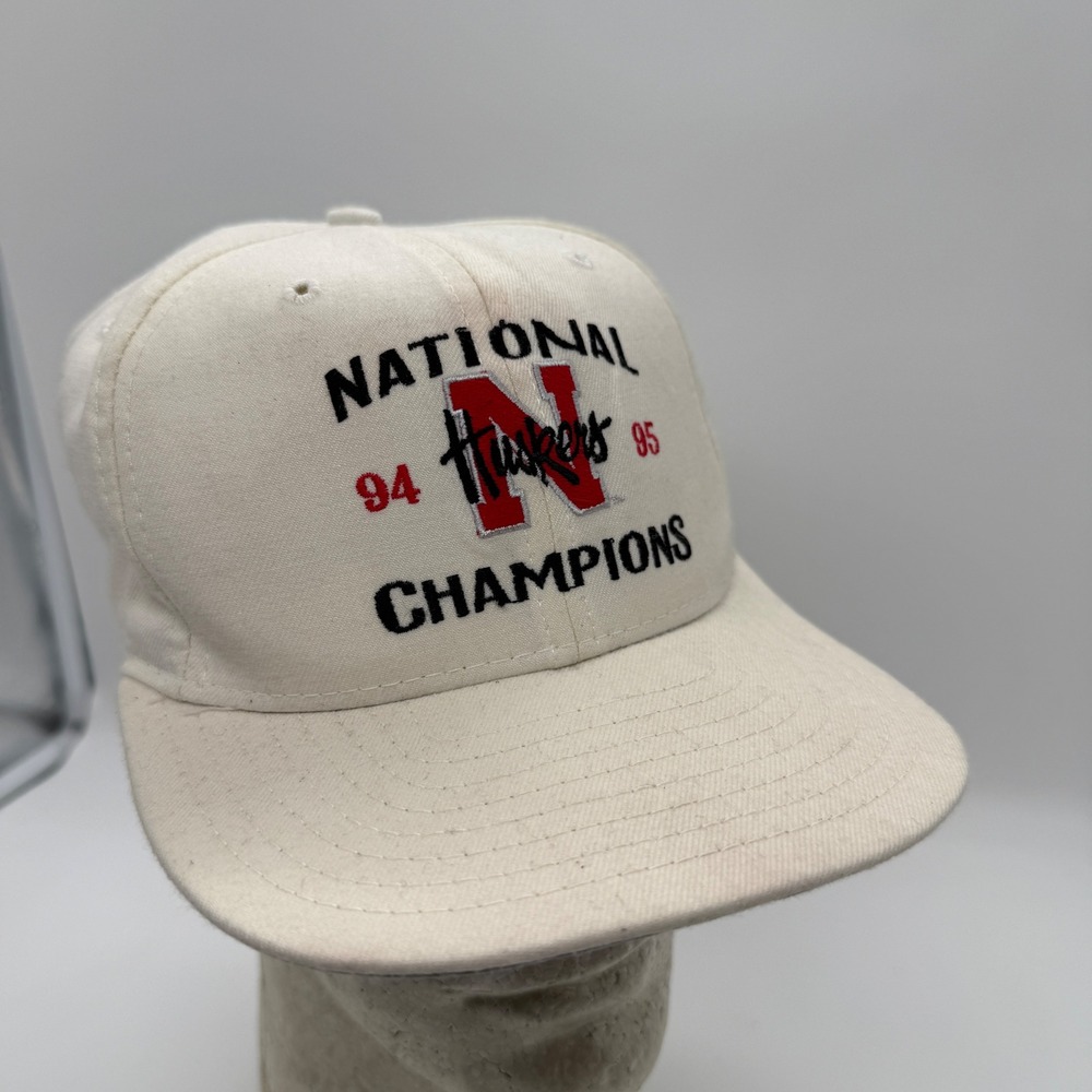 Vintage New Era Nebraska Huskers Snapback Hat National Champions 90's USA Made
